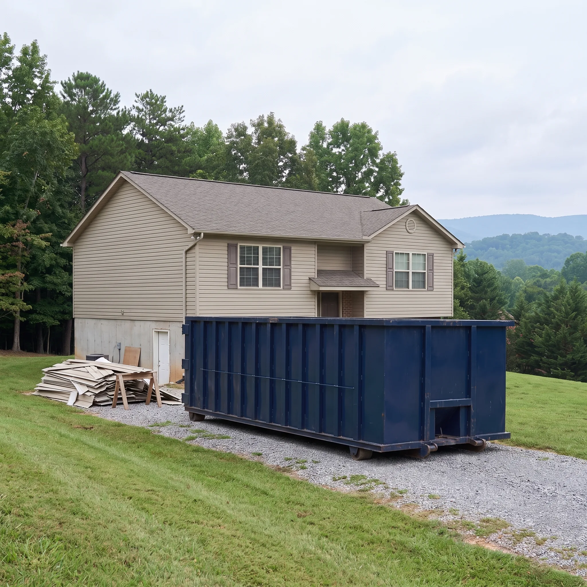 Dumpster on a Boyle County, KY job site